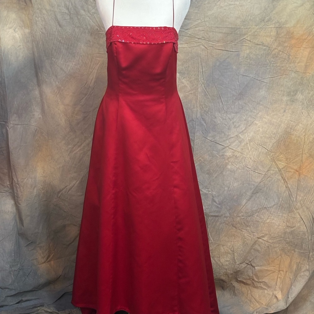 Alexia Designs Scarlet Satin Gown